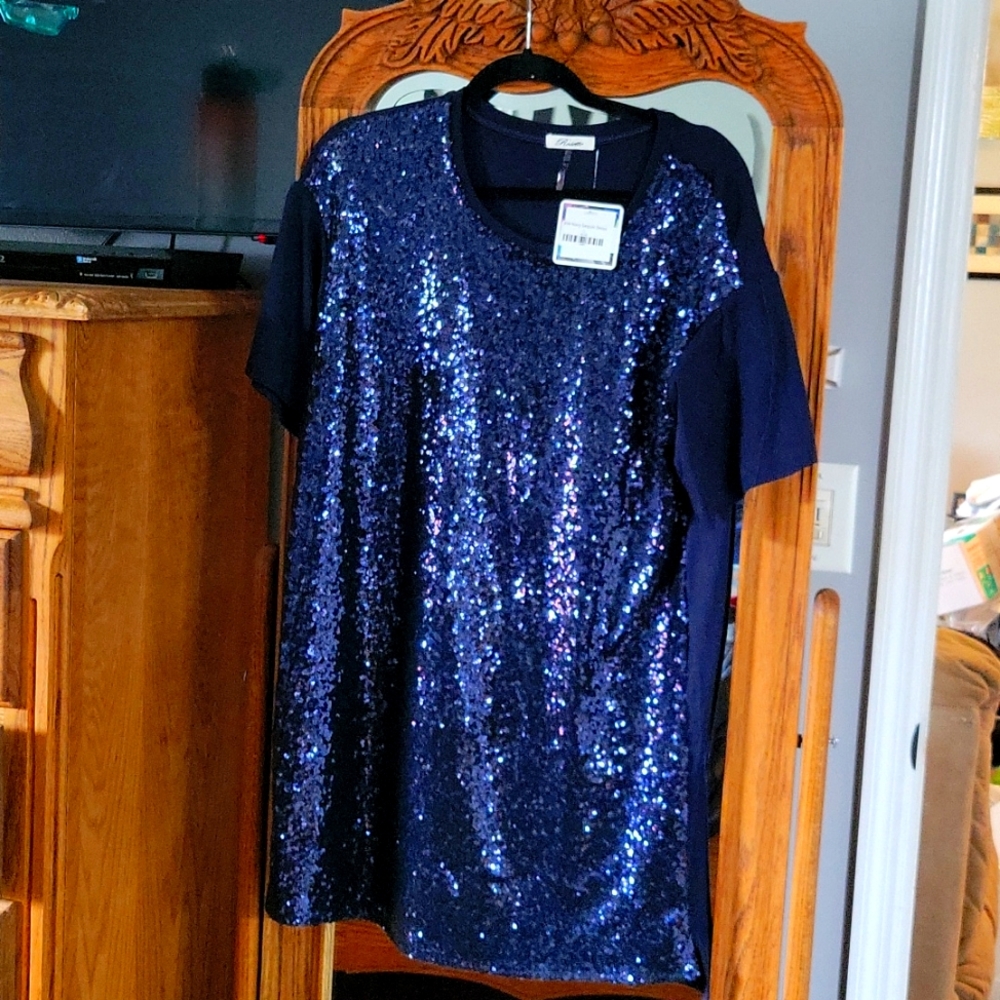 Navy sequin dress Large